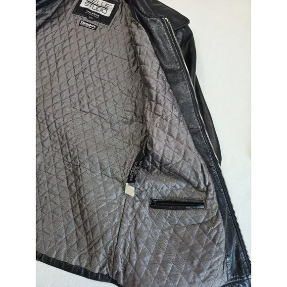Pelle Studio Wilsons Black Leather Jacket With Thinsulate Womens M - Picture 5 of 7